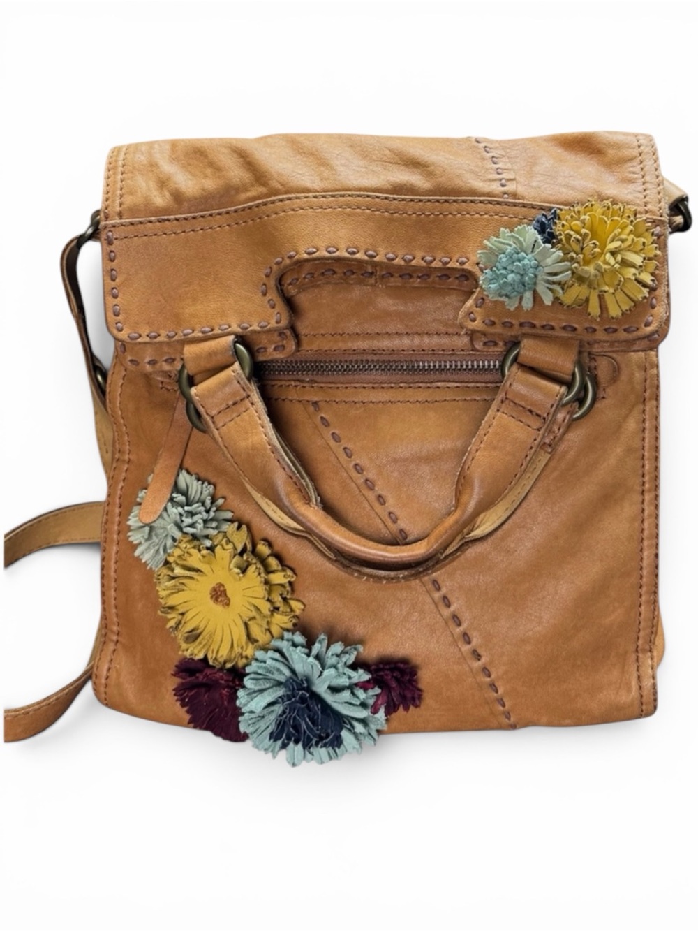 Lucky Brand Abbey Road Bag with Leather Flower Design